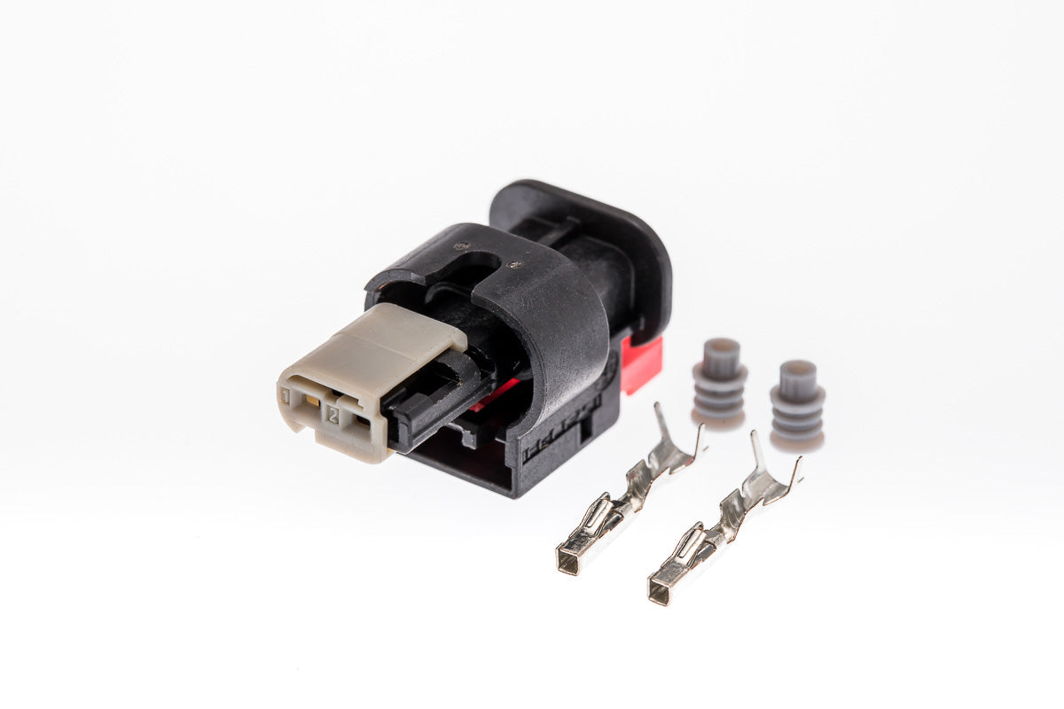 Connector weiblich 2 polig mit Einzeladerabdichtungen & Crimpverbinder CSF10213