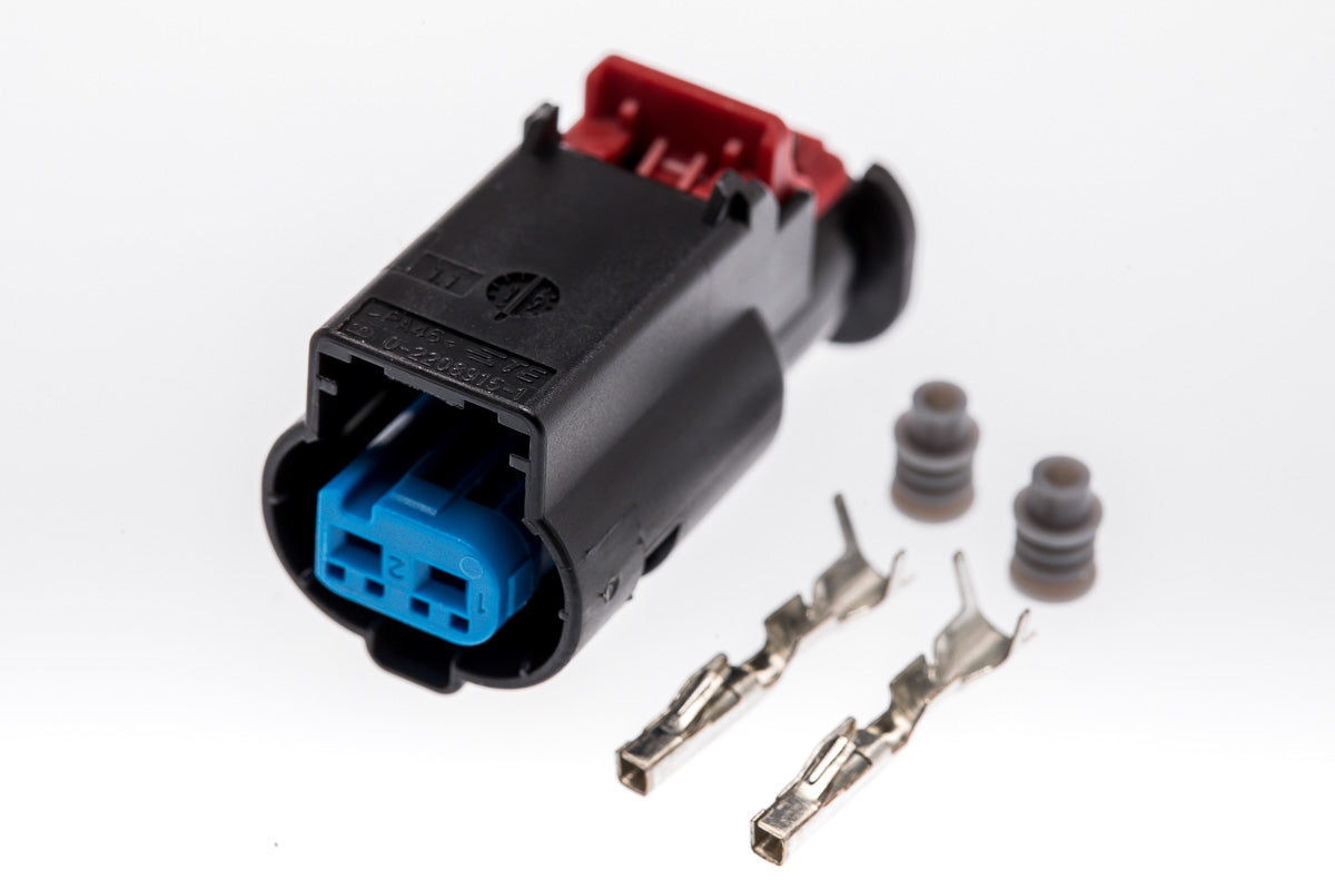 Connector weiblich 2 polig mit Einzeladerabdichtungen & Crimpverbinder CSF10319