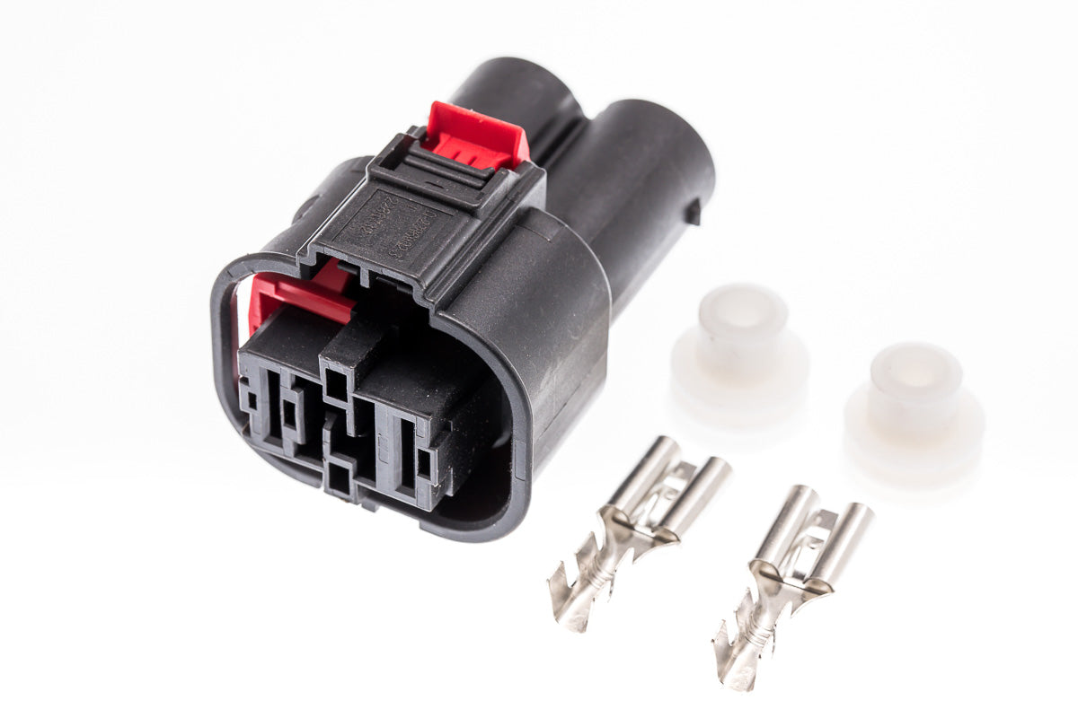 Connector weiblich 2 polig mit Einzeladerabdichtungen & Crimpverbinder CSF10402