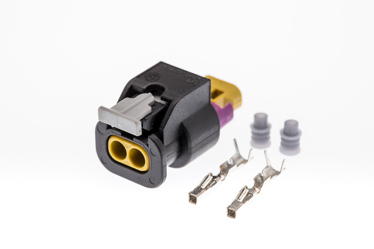Connector weiblich 2 polig mit Einzeladerabdichtungen & Crimpverbinder CSF10439