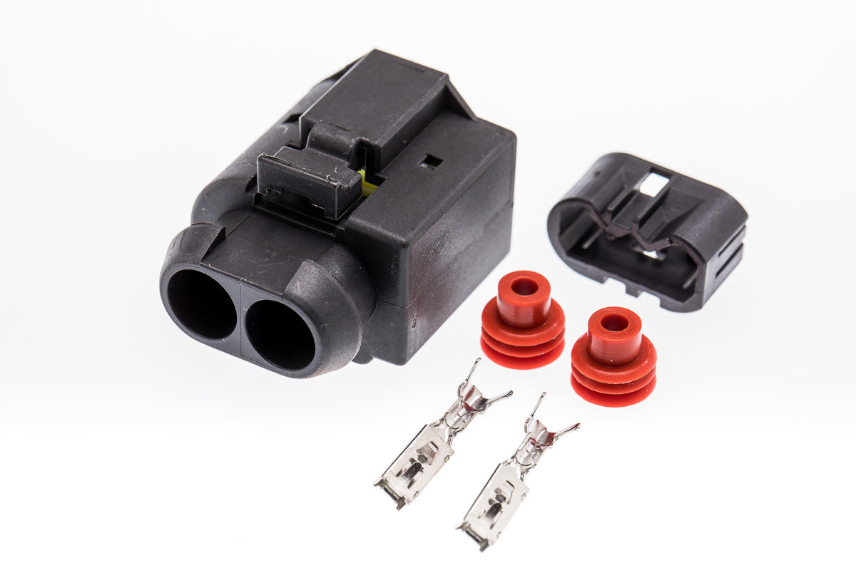 Connector weiblich 2 polig mit Einzeladerabdichtungen & Crimpverbinder CSF10462