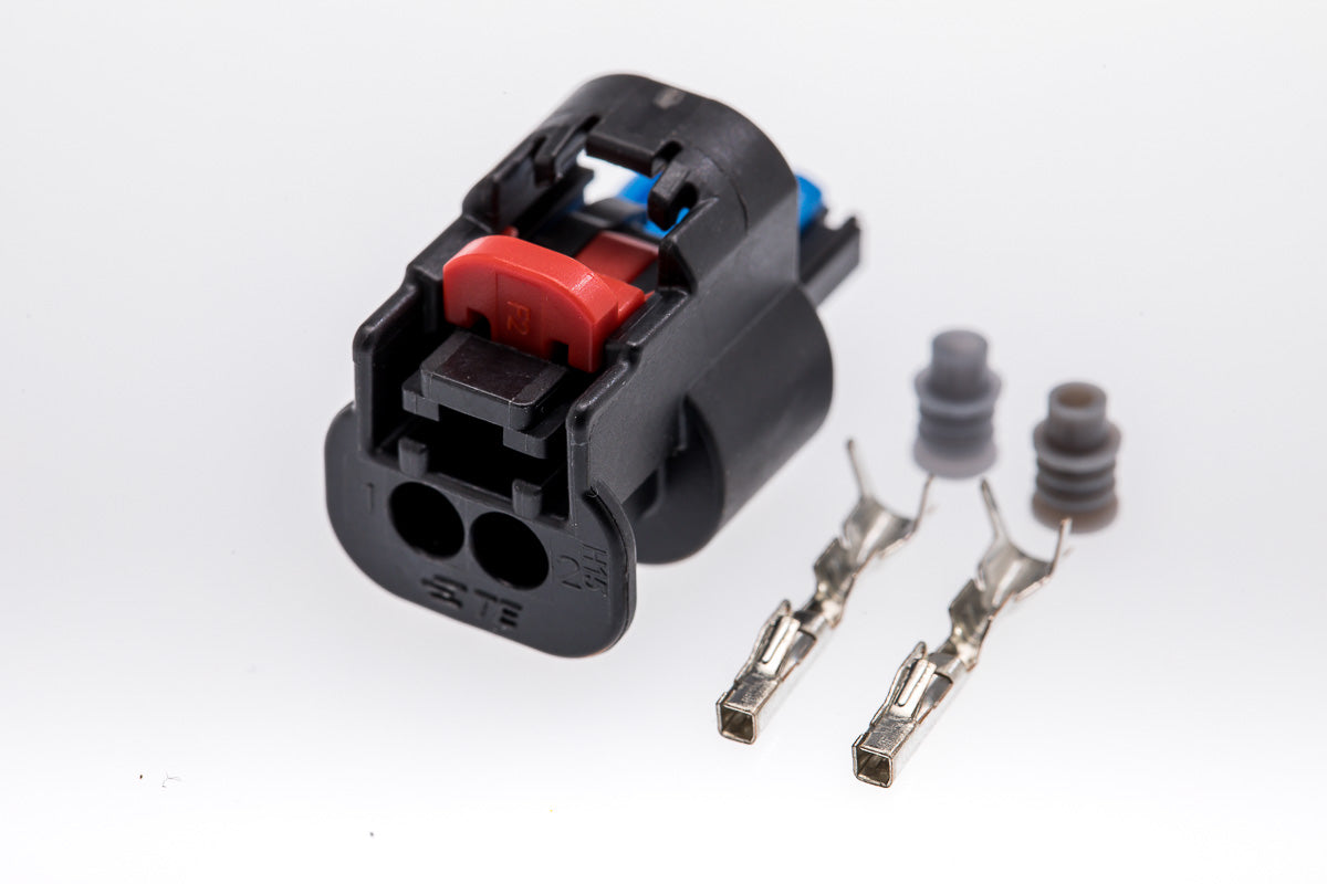Connector weiblich 2 polig mit Einzeladerabdichtungen & Crimpverbinder CSF10465