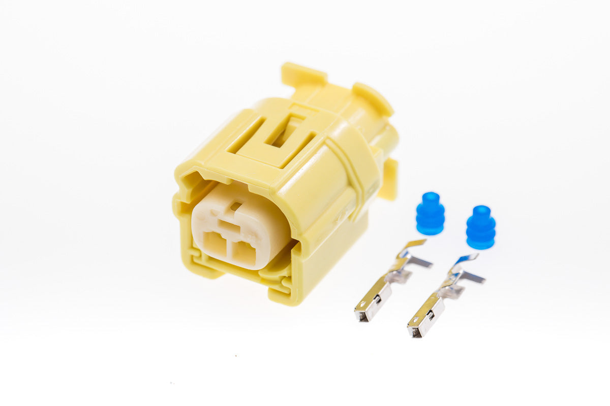 Connector weiblich 2 polig mit Einzeladerabdichtungen & Crimpverbinder CSF10526