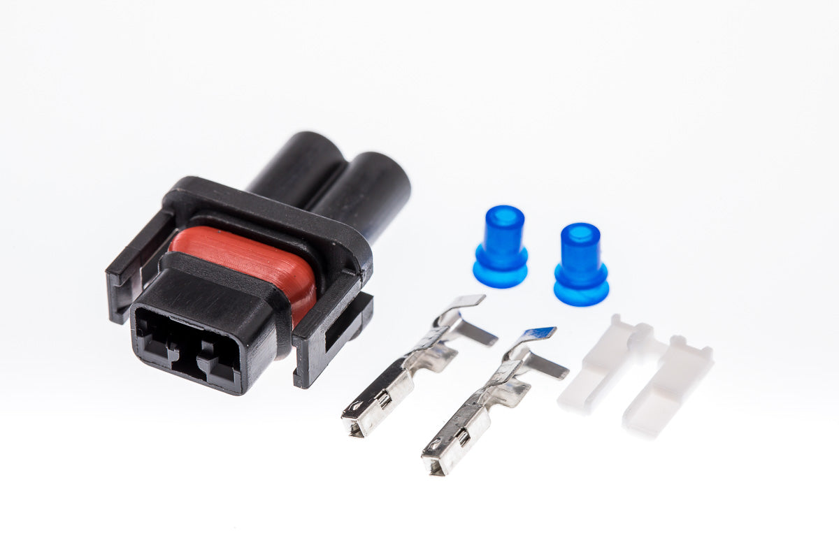 Connector weiblich 2 polig mit Einzeladerabdichtungen & Crimpverbinder CSF10579