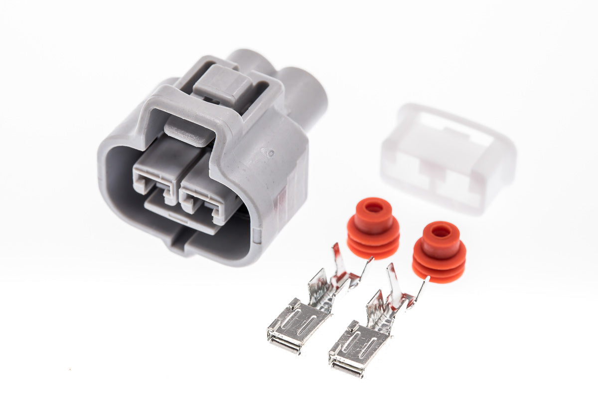 Connector weiblich 2 polig mit Einzeladerabdichtungen & Crimpverbinder CSF10625