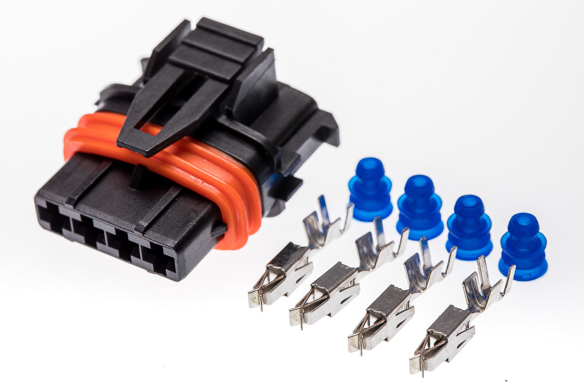 Connector weiblich 4 polig mit Einzeladerabdichtungen & Crimpverbinder CSF11887