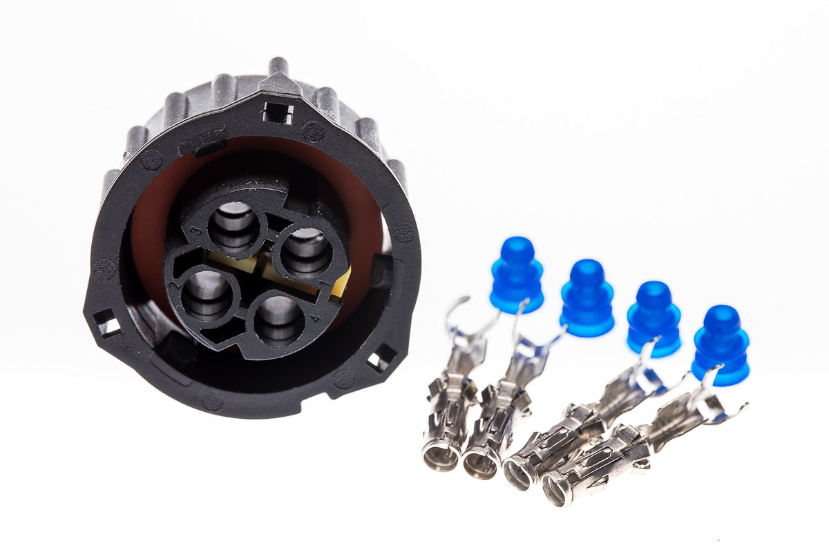 Connector weiblich 4 polig mit Einzeladerabdichtungen & Crimpverbinder CSF12143