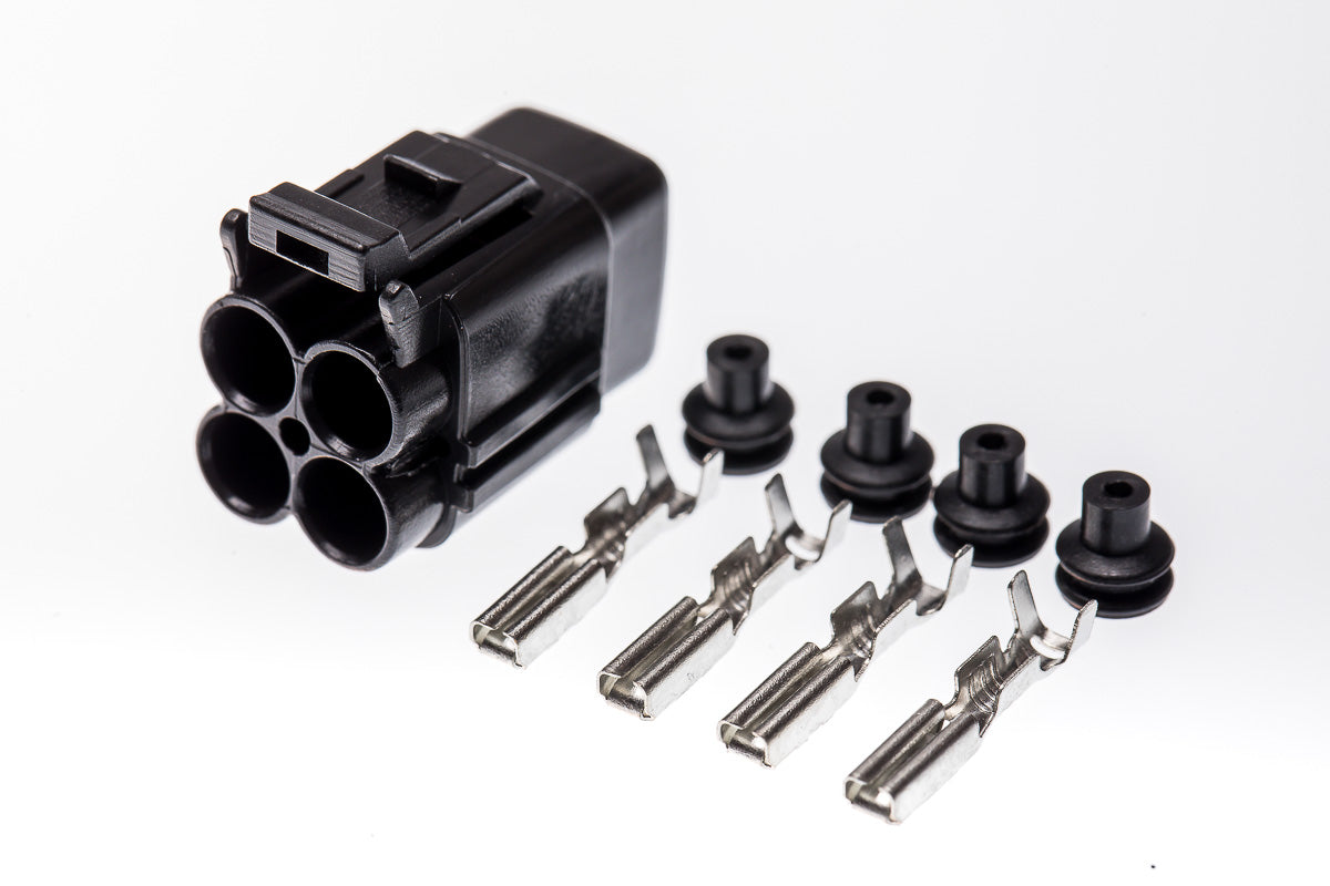 Connector weiblich 4 polig mit Einzeladerabdichtungen & Crimpverbinder CSF12240
