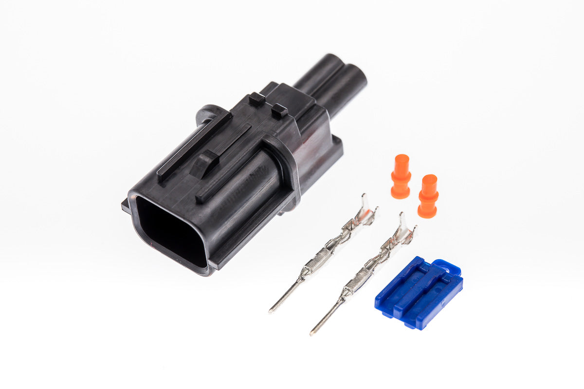 Connector männlich 2 polig mit Einzeladerabdichtungen & Crimpverbinder CSM10362