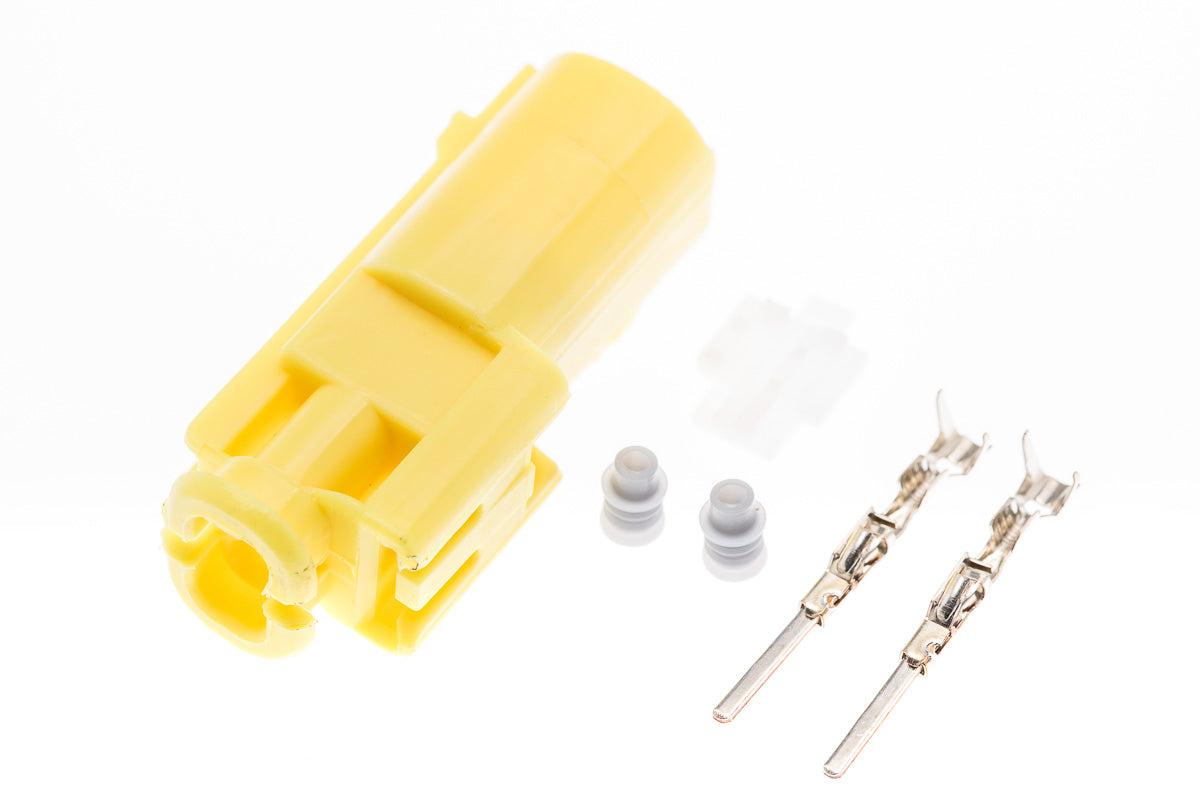 Connector männlich 2 polig mit Einzeladerabdichtungen & Crimpverbinder CSM10671
