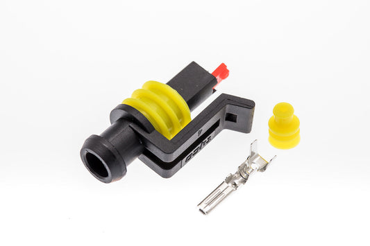 Connector  weiblich  1 polig mit Einzeladerabdichtung  & Crimpverbinder CSF10142