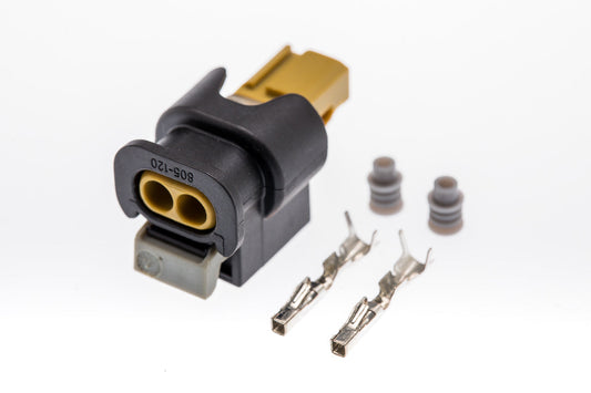 Connector  weiblich  2 polig mit Einzeladerabdichtungen & Crimpverbinder CSF10313
