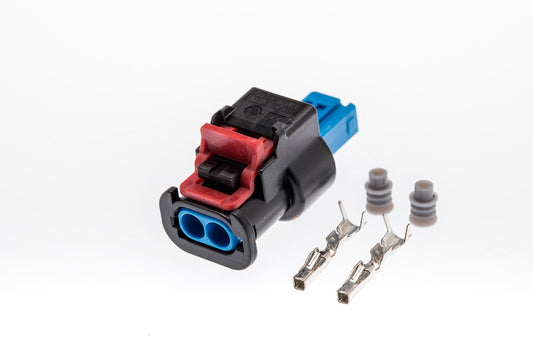Connector  weiblich  2 polig mit Einzeladerabdichtungen & Crimpverbinder CSF10314