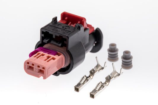 Connector  weiblich  2 polig mit Einzeladerabdichtungen & Crimpverbinder CSF10318