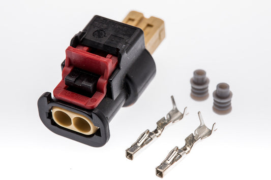 Connector  weiblich  2 polig mit Einzeladerabdichtungen & Crimpverbinder CSF10320