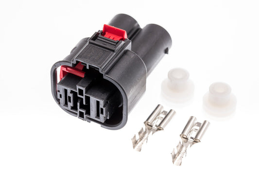 Connector  weiblich  2 polig mit Einzeladerabdichtungen & Crimpverbinder CSF10402