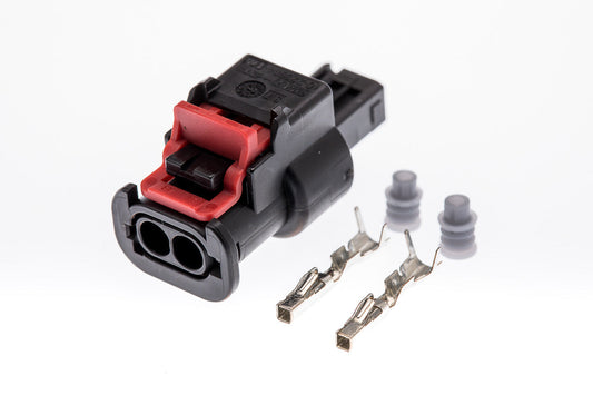 Connector  weiblich  2 polig mit Einzeladerabdichtungen & Crimpverbinder CSF10435