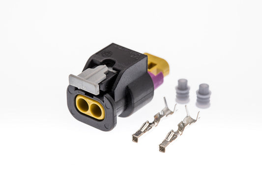 Connector  weiblich  2 polig mit Einzeladerabdichtungen & Crimpverbinder CSF10439