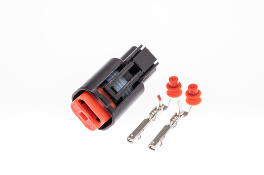 Connector  weiblich  2 polig mit Einzeladerabdichtungen & Crimpverbinder CSF10443