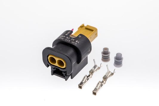 Connector  weiblich  2 polig mit Einzeladerabdichtungen & Crimpverbinder CSF10464