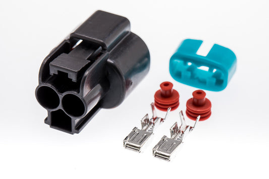 Connector  weiblich  2 polig mit Einzeladerabdichtungen & Crimpverbinder CSF10466