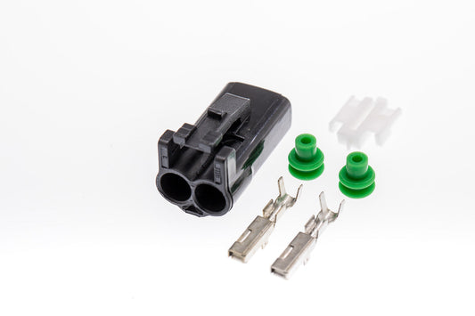 Connector  weiblich  2 polig mit Einzeladerabdichtungen & Crimpverbinder CSF10476