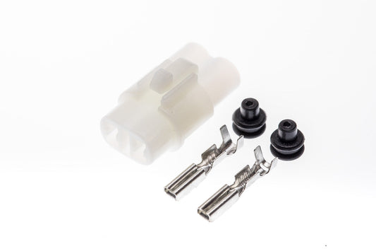 Connector  weiblich  2 polig mit Einzeladerabdichtungen & Crimpverbinder CSF10556