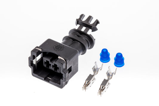 Connector  weiblich  2 polig mit Einzeladerabdichtungen & Crimpverbinder CSF10620
