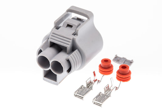 Connector  weiblich  2 polig mit Einzeladerabdichtungen & Crimpverbinder CSF10657