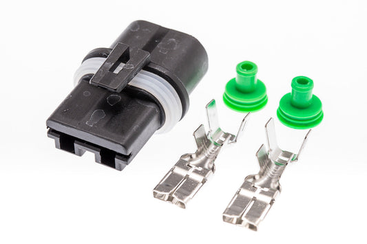 Connector  weiblich  2 polig mit Einzeladerabdichtungen & Crimpverbinder CSF10658