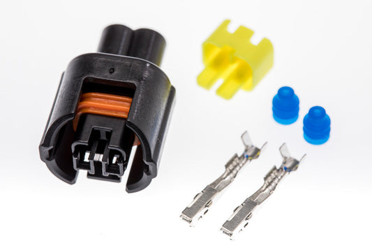 Connector  weiblich  2 polig mit Einzeladerabdichtungen & Crimpverbinder CSF10676