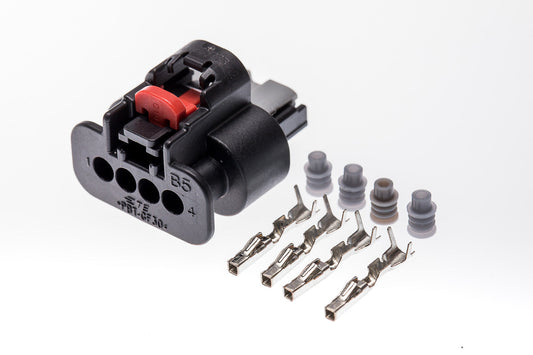 Connector weiblich 4 polig mit Einzeladerabdichtungen & Crimpverbinder CSF11760