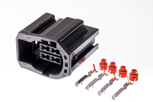 Connector weiblich 4 polig mit Einzeladerabdichtungen & Crimpverbinder CSF11781