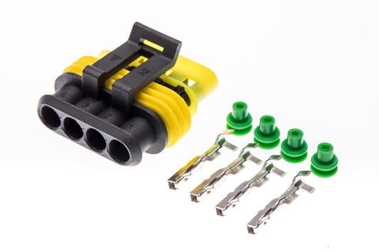 Connector weiblich 4 polig mit Einzeladerabdichtungen & Crimpverbinder CSF11838