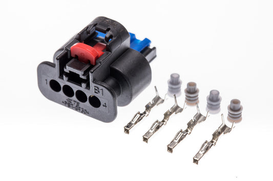 Connector weiblich 4 polig mit Einzeladerabdichtungen & Crimpverbinder CSF11867
