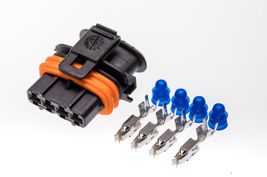 Connector weiblich 4 polig mit Einzeladerabdichtungen & Crimpverbinder CSF11885
