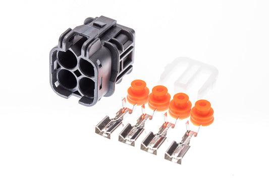Connector weiblich 4 polig mit Einzeladerabdichtungen & Crimpverbinder CSF12066