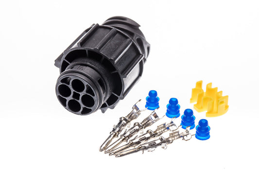 Connector weiblich 4 polig mit Einzeladerabdichtungen & Crimpverbinder CSF12141