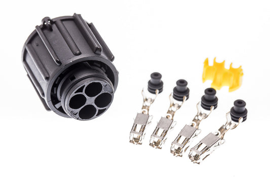 Connector weiblich 4 polig mit Einzeladerabdichtungen & Crimpverbinder CSF12144