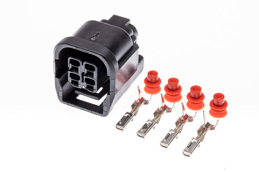 Connector weiblich 4 polig mit Einzeladerabdichtungen & Crimpverbinder CSF12160