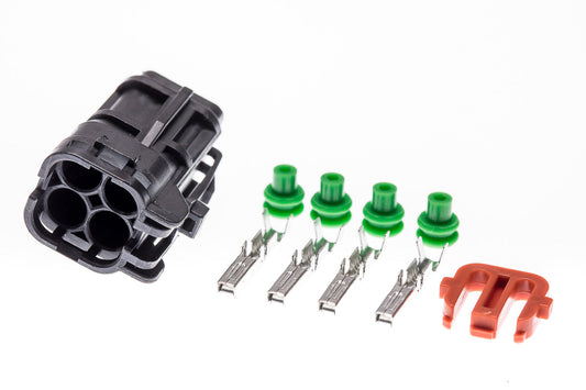 Connector weiblich 4 polig mit Einzeladerabdichtungen & Crimpverbinder CSF12191