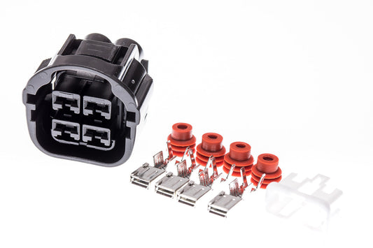 Connector weiblich 4 polig mit Einzeladerabdichtungen & Crimpverbinder CSF12194