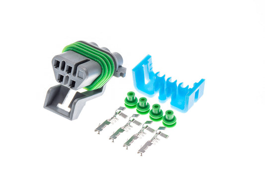 Connector weiblich 4 polig mit Einzeladerabdichtungen & Crimpverbinder CSF12213