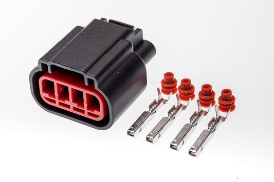 Connector weiblich 4 polig mit Einzeladerabdichtungen & Crimpverbinder CSF12214