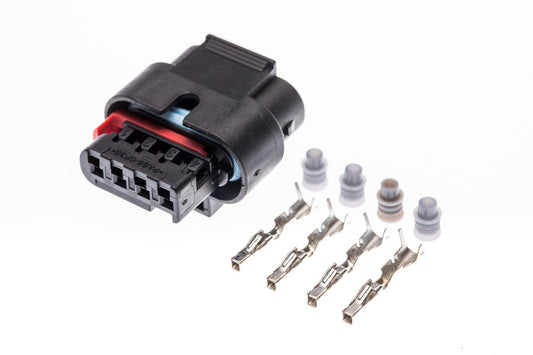 Connector weiblich 4 polig mit Einzeladerabdichtungen & Crimpverbinder CSF12217