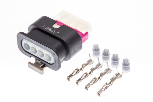 Connector weiblich 4 polig mit Einzeladerabdichtungen & Crimpverbinder CSF12225