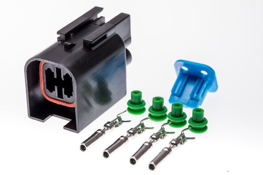 Connector weiblich 4 polig mit Einzeladerabdichtungen & Crimpverbinder CSF12227