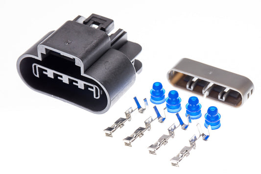 Connector weiblich 4 polig mit Einzeladerabdichtungen & Crimpverbinder CSF12230