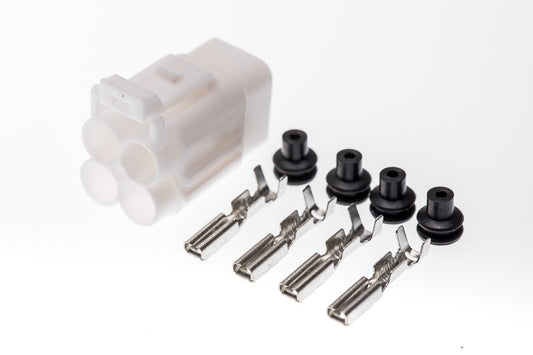 Connector weiblich 4 polig mit Einzeladerabdichtungen & Crimpverbinder CSF12241