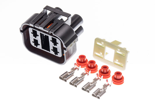 Connector weiblich 4 polig mit Einzeladerabdichtungen & Crimpverbinder CSF12247